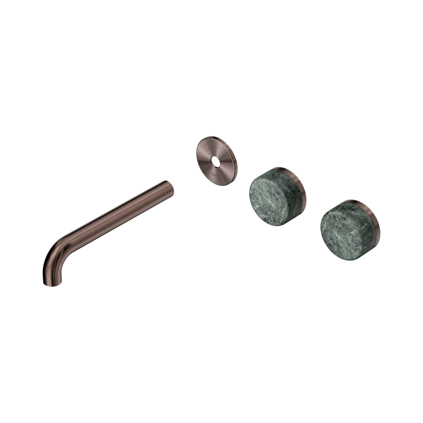 Serenity Wall Basin Set 185mm Offset Spout With Verde Alpi Handle Trim Kit Only Brushed Bronze