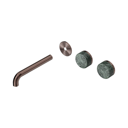 Serenity Wall Basin Set 185mm Offset Spout With Verde Alpi Handle Trim Kit Only Brushed Bronze
