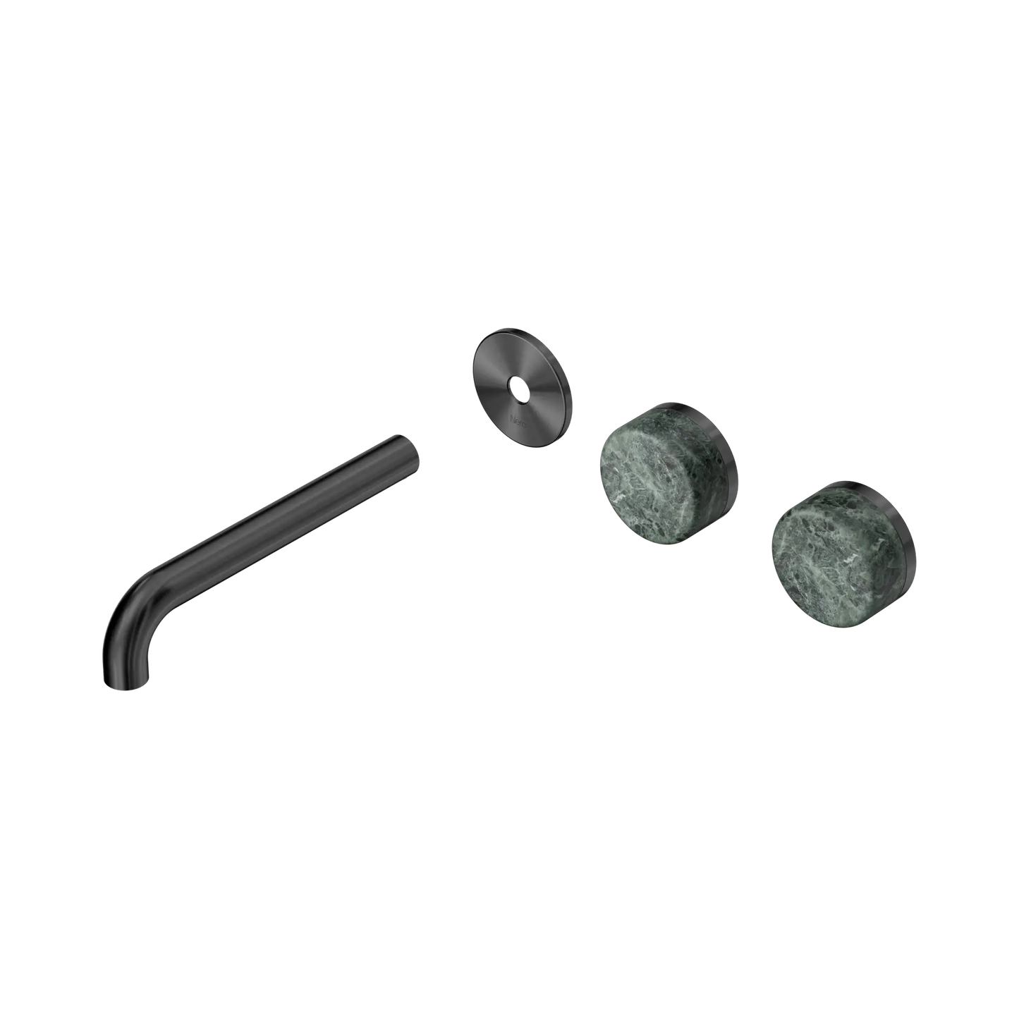 Serenity Wall Basin Set 185mm Offset Spout With Verde Alpi Handle Trim Kit Only Gun Metal