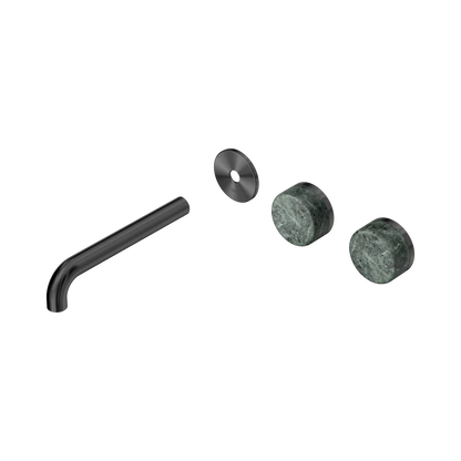 Serenity Wall Basin Set 185mm Offset Spout With Verde Alpi Handle Trim Kit Only Gun Metal