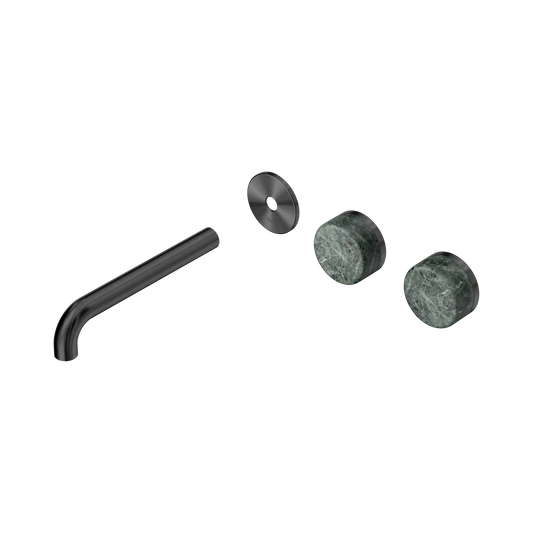 Serenity Wall Basin Set 185mm Offset Spout With Verde Alpi Handle Trim Kit Only Gun Metal