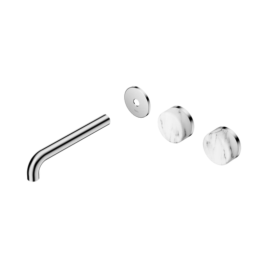 Serenity Wall Basin Set 185mm Offset Spout With Arabescato Corchia Handle Trim Kit Only Chrome