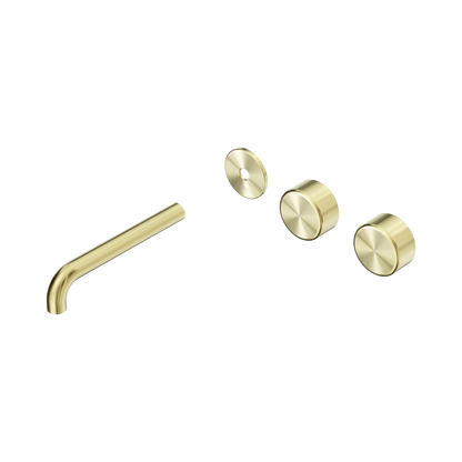 Serenity Wall Basin Set 185mm Offset Spout With Metal Handle Trim Kit Only Brushed Gold