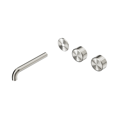 Serenity Wall Basin Set 185mm Offset Spout With Metal Handle Trim Kit Only Brushed Nickel
