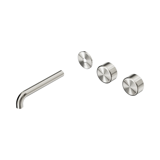 Serenity Wall Basin Set 185mm Offset Spout With Metal Handle Trim Kit Only Brushed Nickel