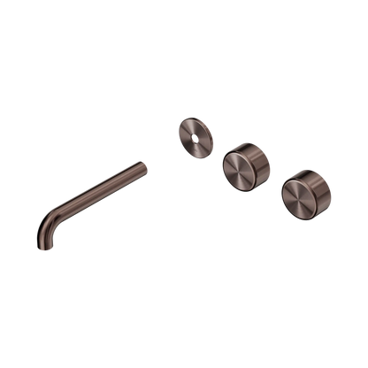 Serenity Wall Basin Set 185mm Offset Spout With Metal Handle Trim Kit Only Brushed Bronze