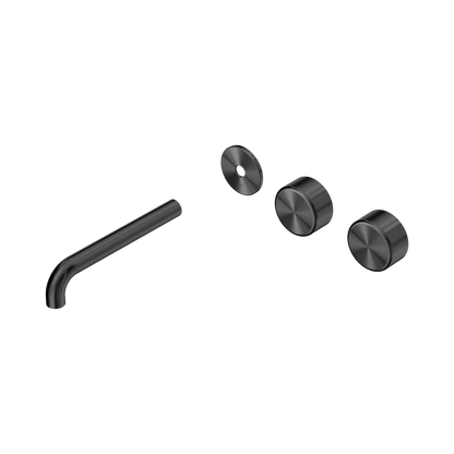 Serenity Wall Basin Set 185mm Offset Spout With Metal Handle Trim Kit Only Gun Metal