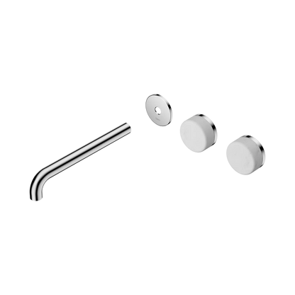 Serenity Wall Basin Set 220mm Offset Spout With Carrara Handle Trim Kit Only Chrome