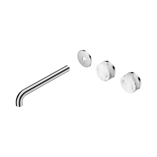 Serenity Wall Basin Set 220mm Offset Spout With Arabescato Corchia Handle Trim Kit Only Chrome