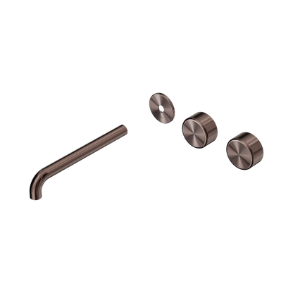 Serenity Wall Basin Set 220mm Offset Spout With Metal Handle Trim Kit Only Brushed Bronze