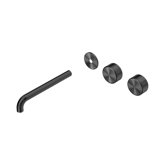 Serenity Wall Basin Set 220mm Offset Spout With Metal Handle Trim Kit Only Gun Metal