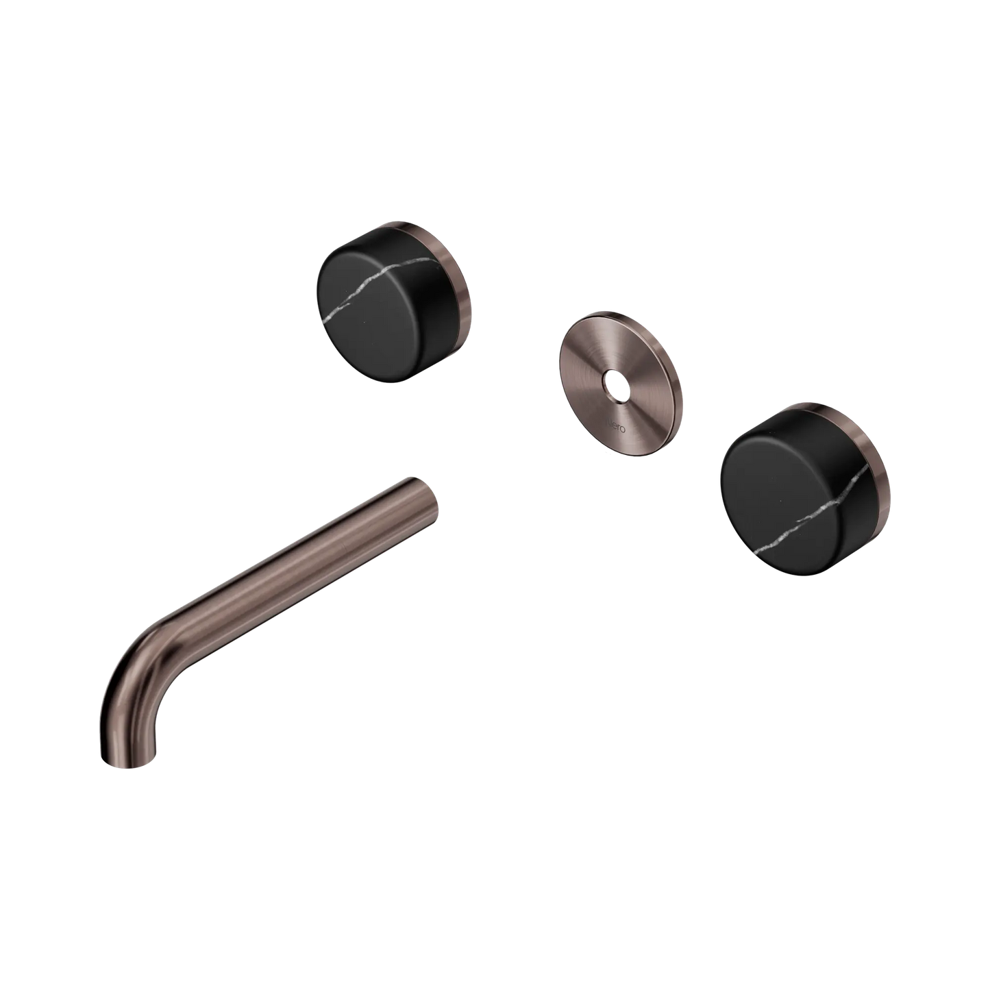 Serenity Wall Basin Set 160mm Spout With Marquina Black Handle Trim Kit Only Brushed Bronze