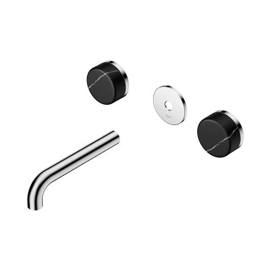 Serenity Wall Basin Set 160mm Spout With Marquina Black Handle Trim Kit Only Chrome