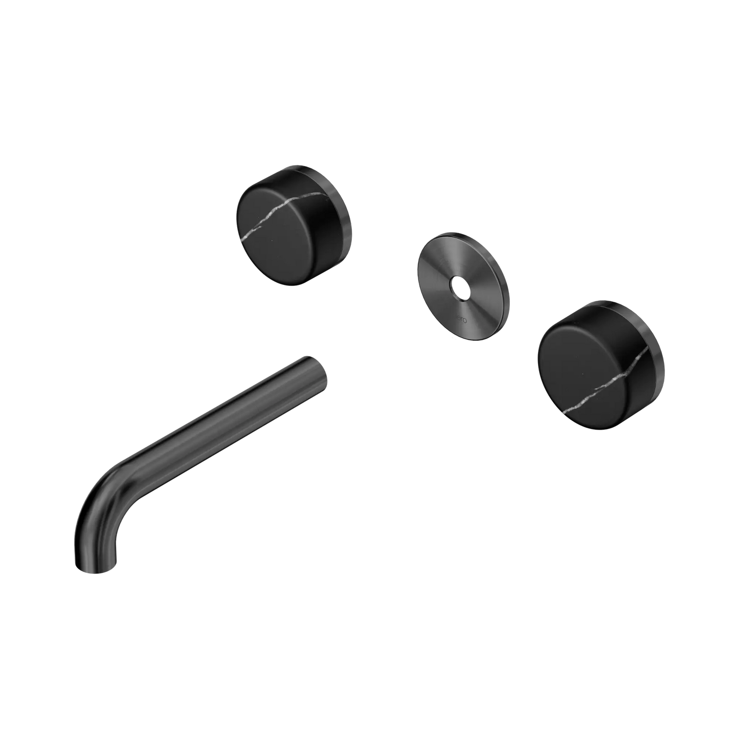 Serenity Wall Basin Set 160mm Spout With Marquina Black Handle Trim Kit Only Gun Metal