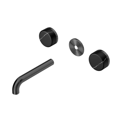 Serenity Wall Basin Set 160mm Spout With Marquina Black Handle Trim Kit Only Gun Metal