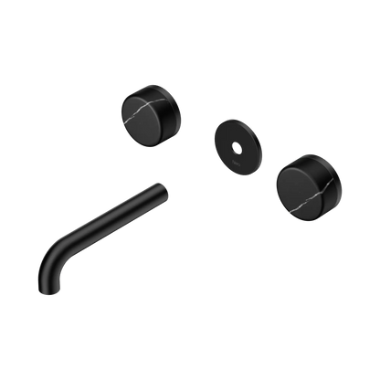Serenity Wall Basin Set 160mm Spout With Marquina Black Handle Trim Kit Only Matte Black