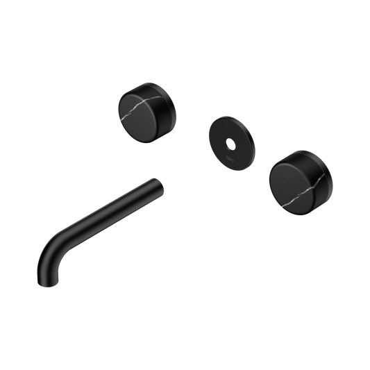 Serenity Wall Basin Set 160mm Spout With Marquina Black Handle Trim Kit Only Matte Black