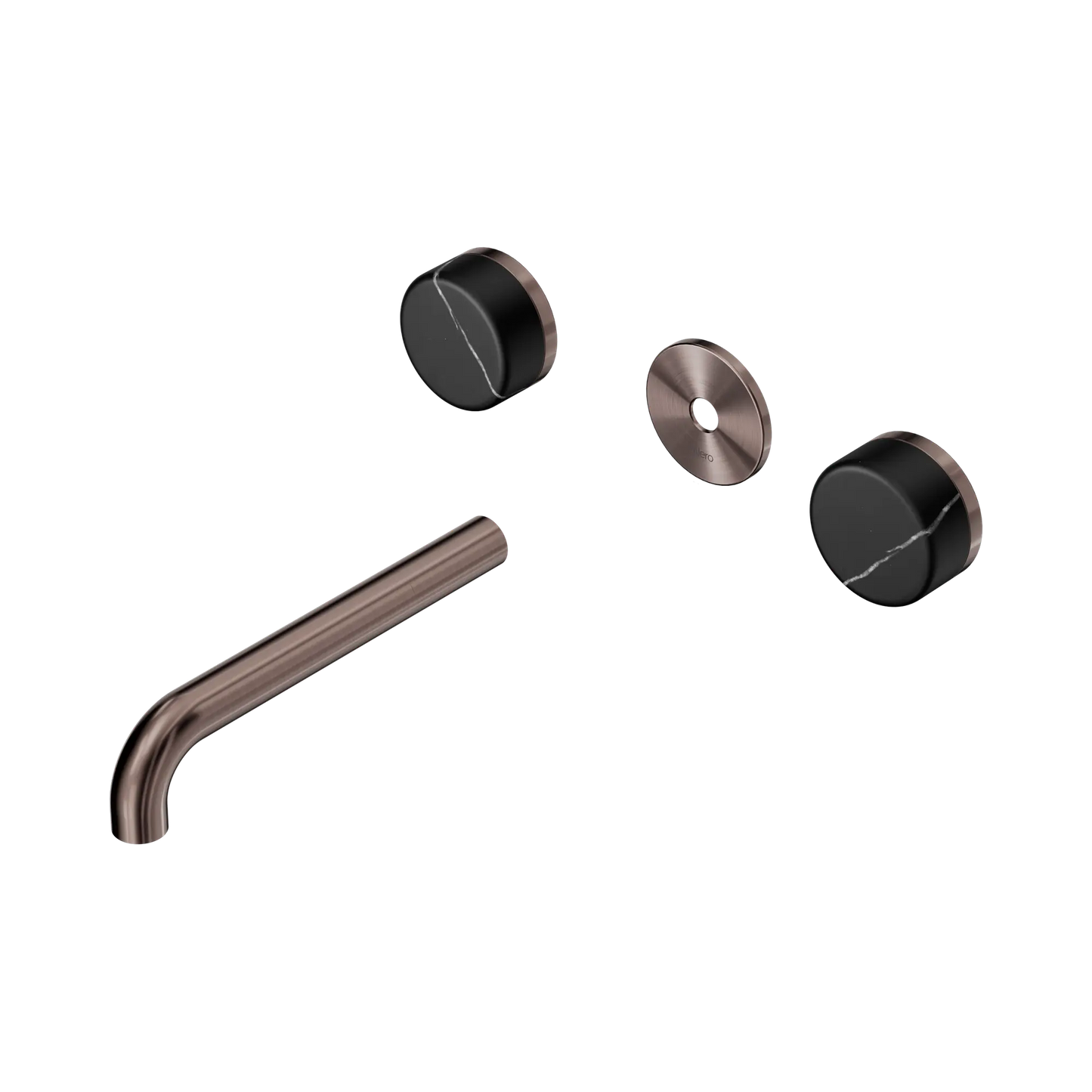 Serenity Wall Basin Set 185mm Spout With Marquina Black Handle Trim Kit Only Brushed Bronze