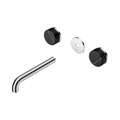 Serenity Wall Basin Set 185mm Spout With Marquina Black Handle Trim Kit Only Chrome