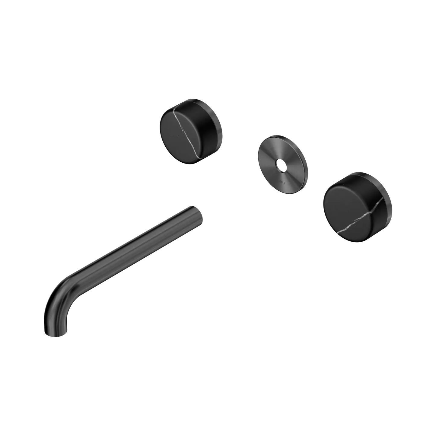 Serenity Wall Basin Set 185mm Spout With Marquina Black Handle Trim Kit Only Gun Metal