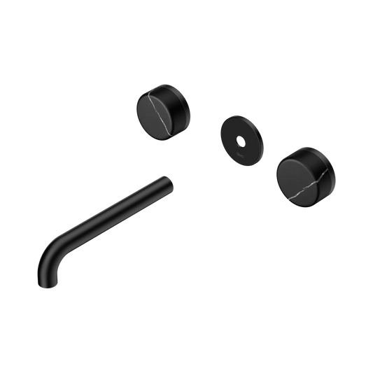 Serenity Wall Basin Set 185mm Spout With Marquina Black Handle Trim Kit Only Matte Black