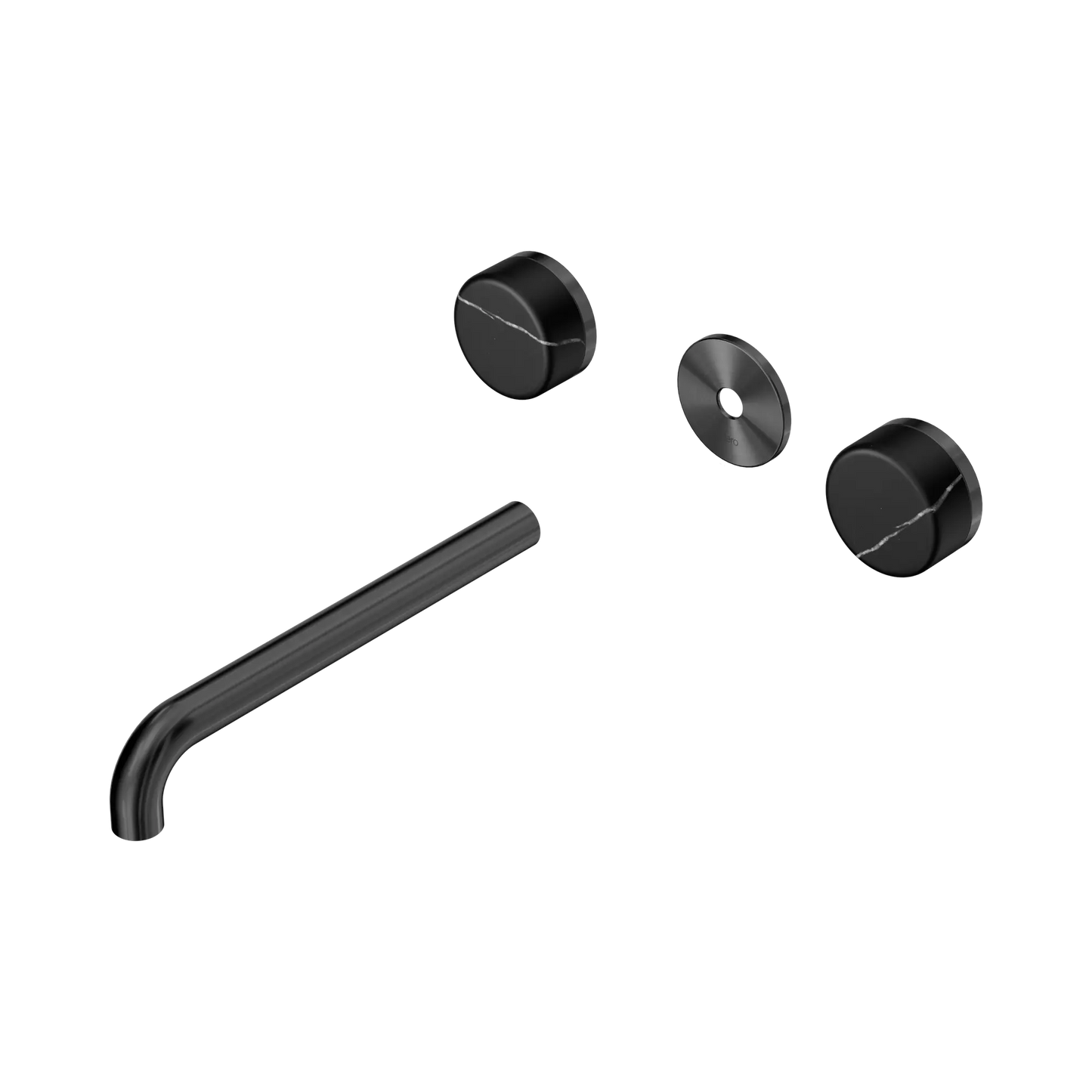 Serenity Wall Basin Set 220mm Spout With Marquina Black Handle Trim Kit Only Gun Metal