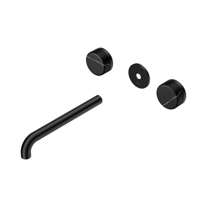 Serenity Wall Basin Set 220mm Spout With Marquina Black Handle Trim Kit Only Matte Black