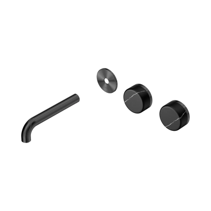Serenity Wall Basin Set 160mm Offset Spout With Marquina Black Handle Trim Kit Only Gun Metal