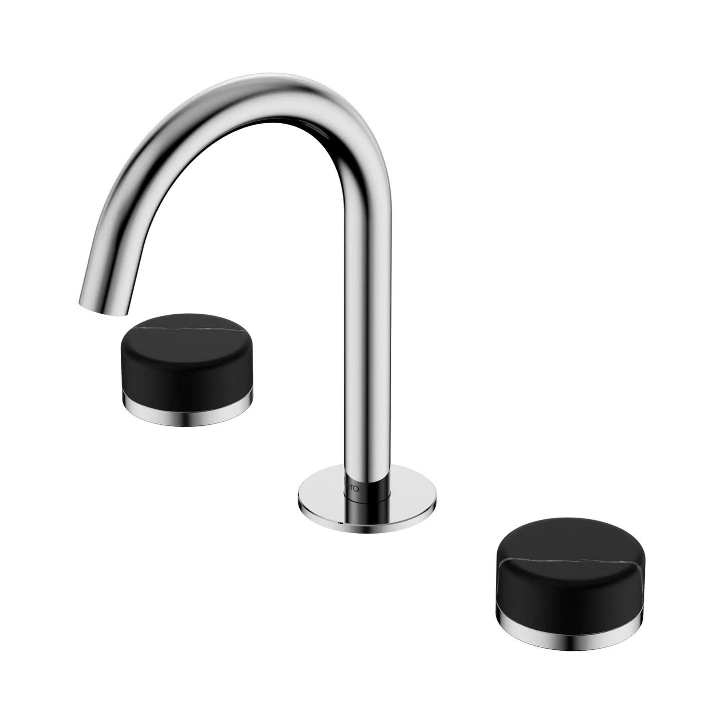 Serenity Basin Set Arc Spout With Marquina Black Handle Chrome