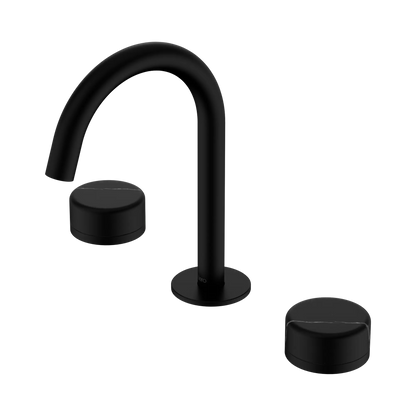 Serenity Basin Set Arc Spout With Marquina Black Handle Matte Black