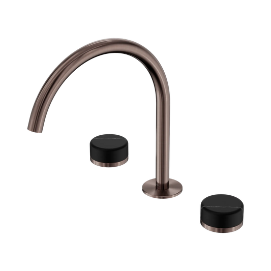 Serenity Bath/Kitchen Set Arc Spout With Marquina Black Handle Brushed Bronze