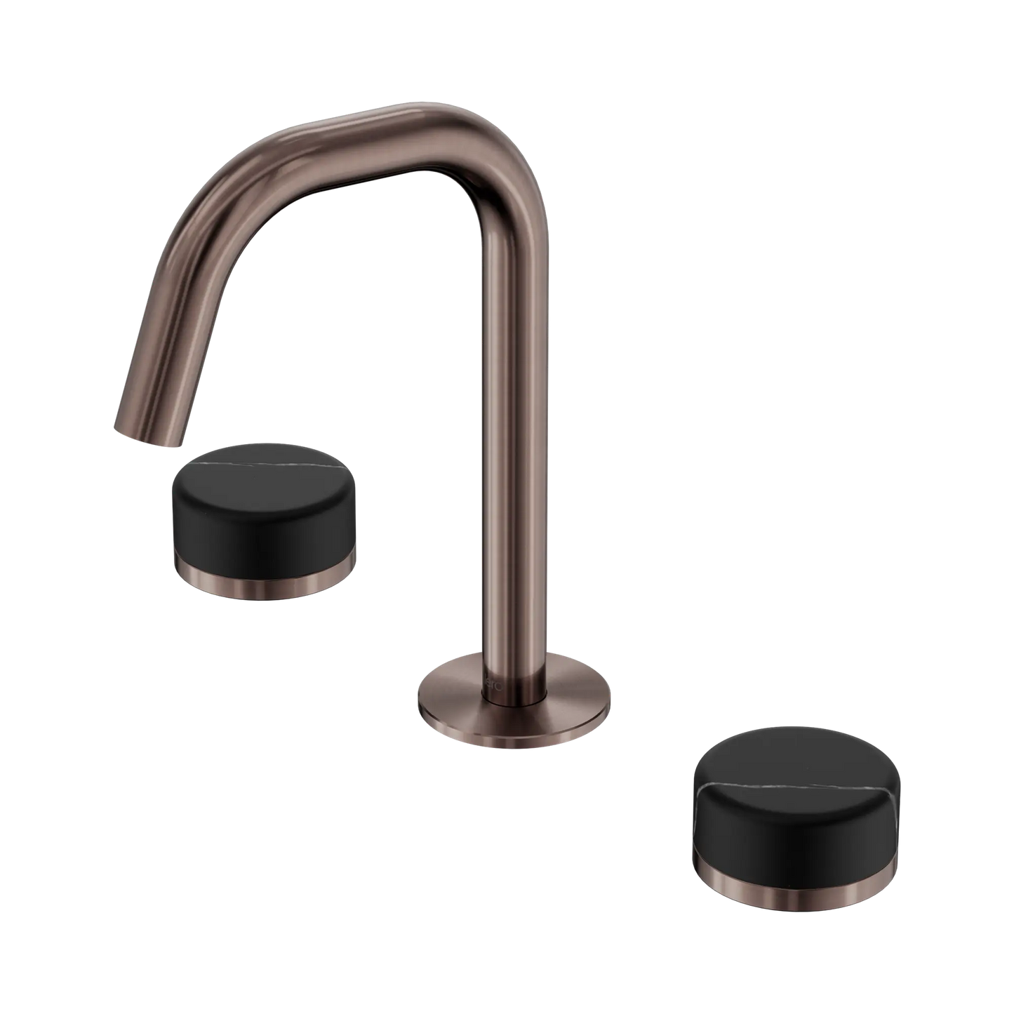 Serenity Basin Set Edge Spout With Marquina Black Handle Brushed Bronze