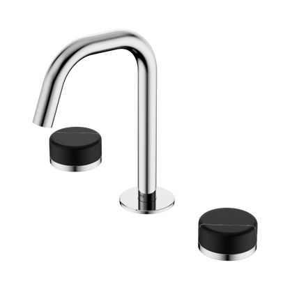 Serenity Basin Set Edge Spout With Marquina Black Handle Chrome