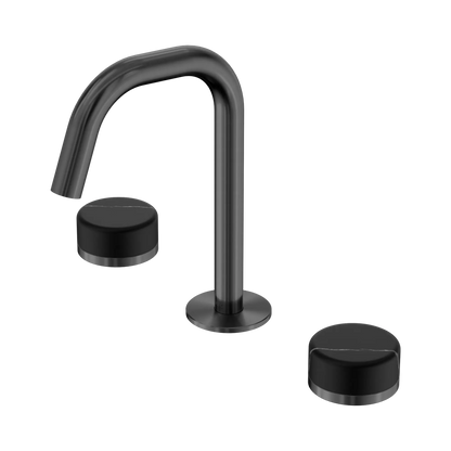 Serenity Basin Set Edge Spout With Marquina Black Handle Gun Metal