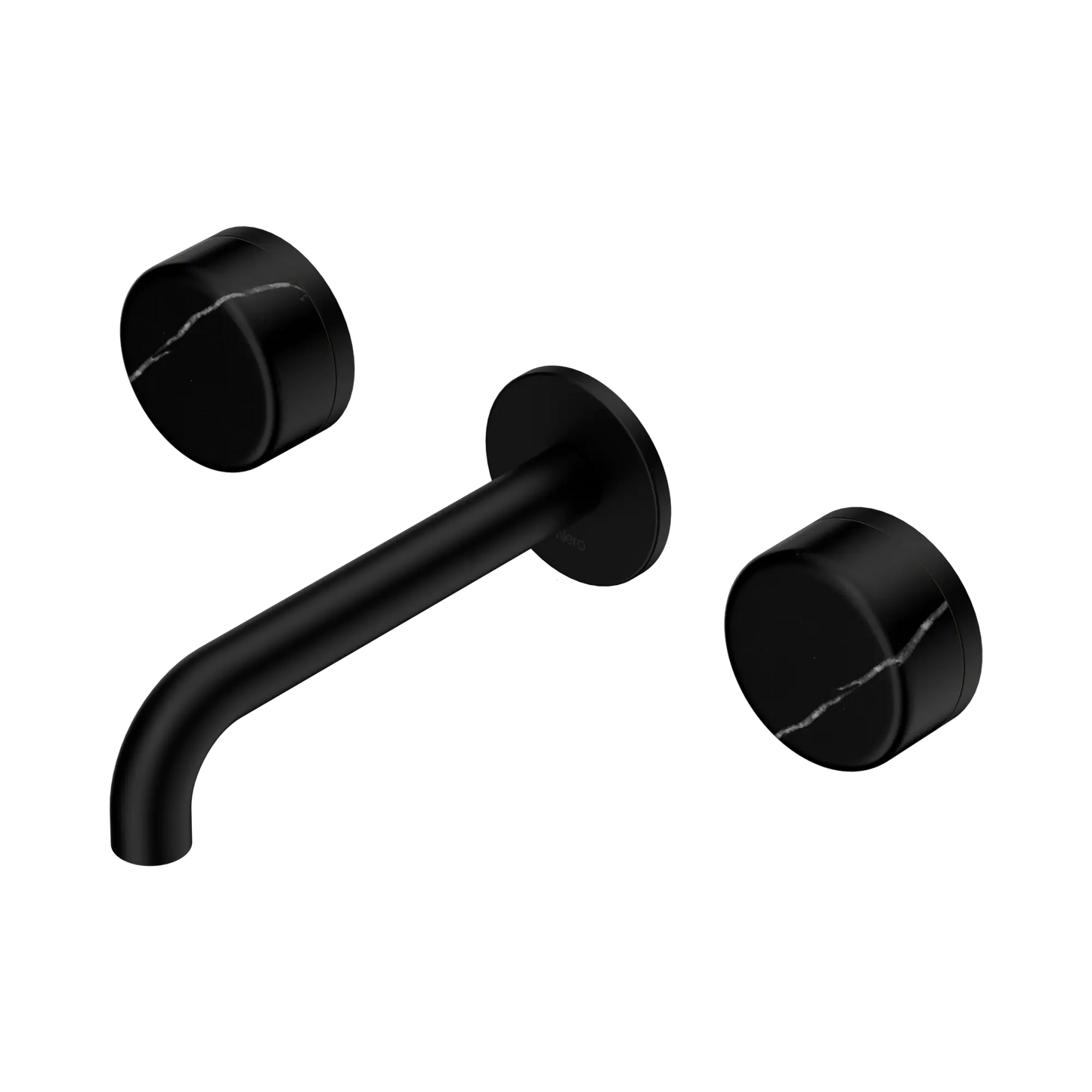 Serenity Wall Basin Set 160mm Spout With Marquina Black Handle Matte Black