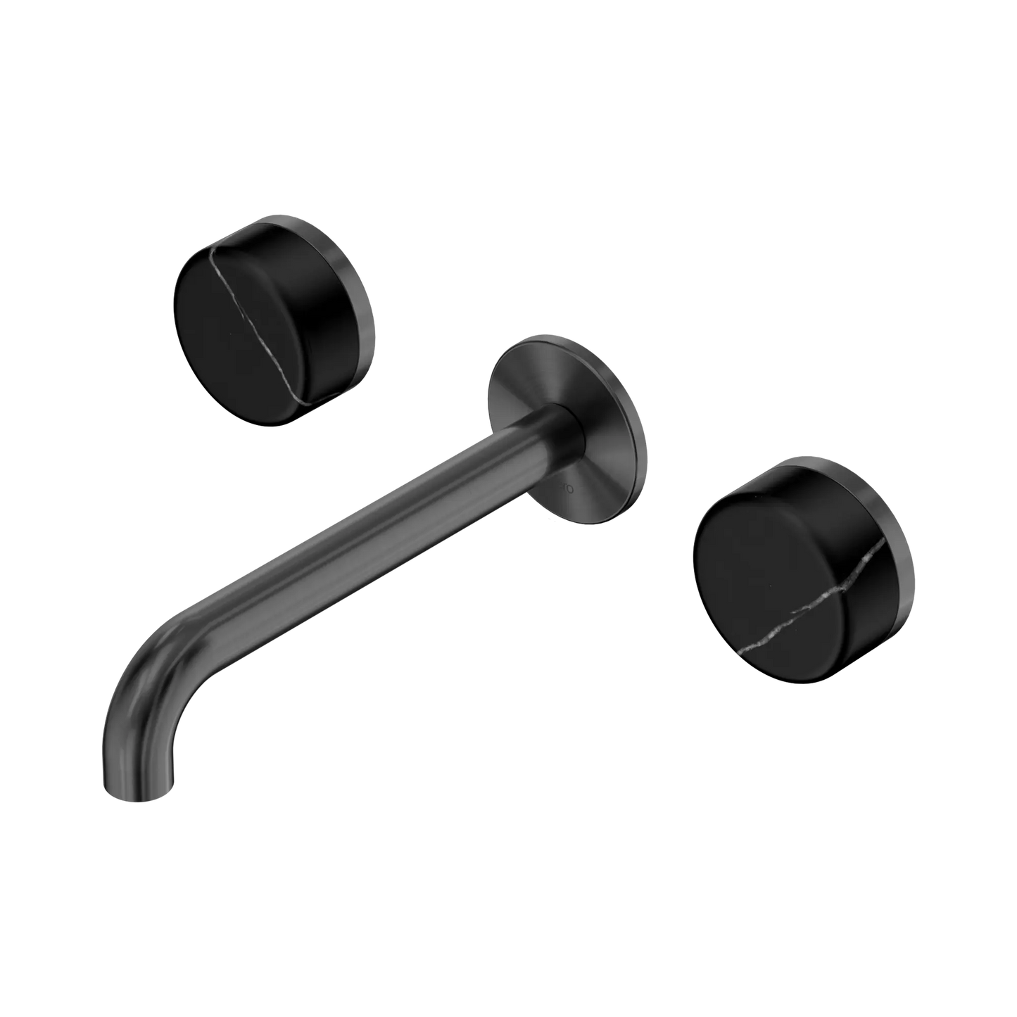 Serenity Wall Basin Set 185mm Spout With Marquina Black Handle Gun Metal