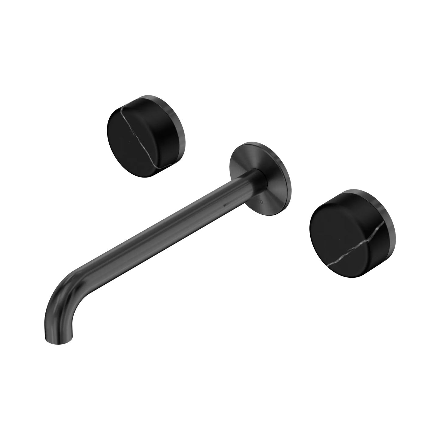 Serenity Wall Basin Set 220mm Spout With Marquina Black Handle Gun Metal