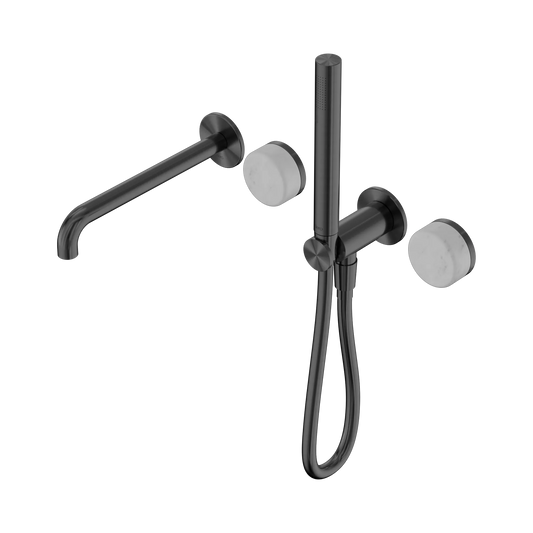 Serenity Progressive Shower System With Spout With Carrara Handle And Slim Shower Gun Metal