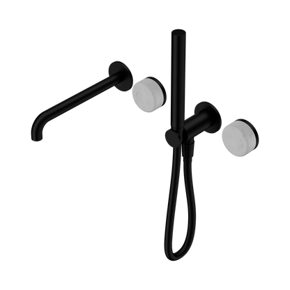 Serenity Progressive Shower System With Spout With Carrara Handle And Slim Shower Matte Black
