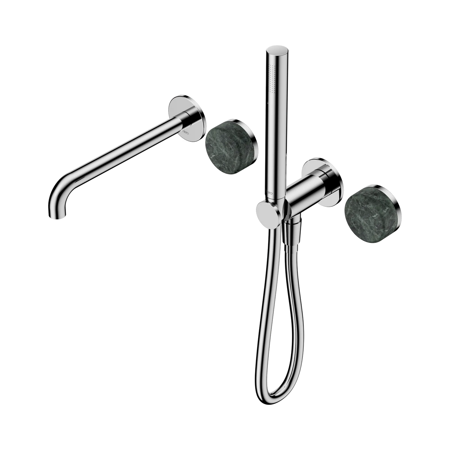 Serenity Progressive Shower System With Spout With Verde Alpi Handle And Slim Shower Chrome