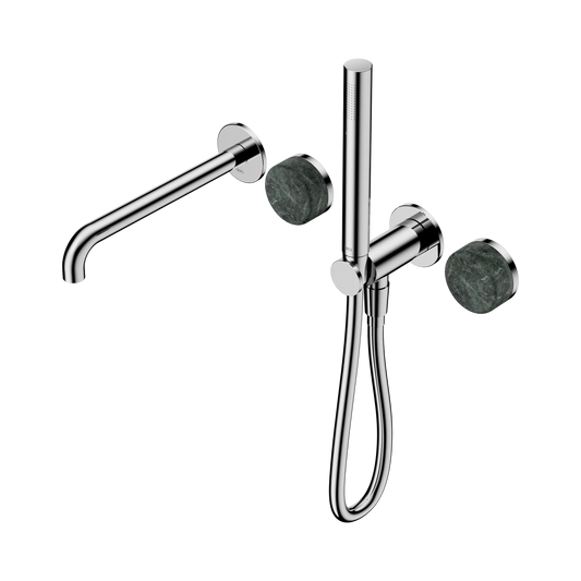 Serenity Progressive Shower System With Spout With Verde Alpi Handle And Slim Shower Chrome