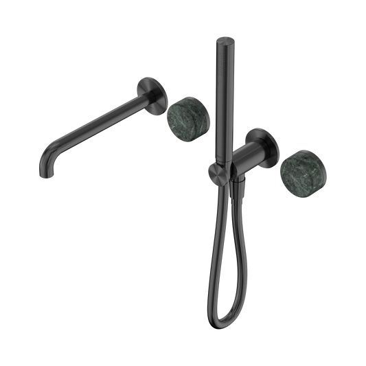 Serenity Progressive Shower System With Spout With Verde Alpi Handle And Slim Shower Gun Metal