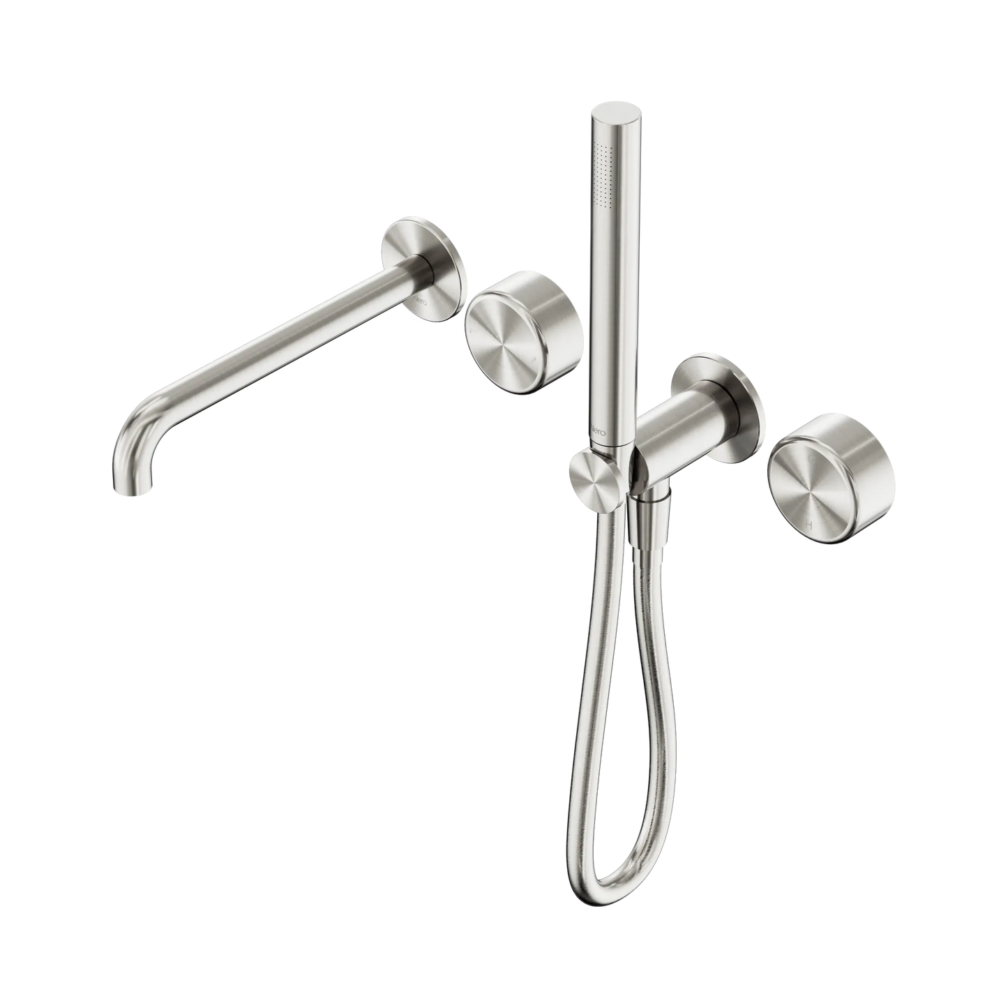 Serenity Progressive Shower System With Spout With Metal Handle And Slim Shower Brushed Nickel