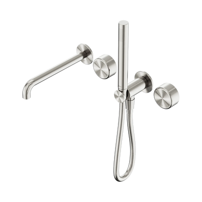 Serenity Progressive Shower System With Spout With Metal Handle And Slim Shower Brushed Nickel