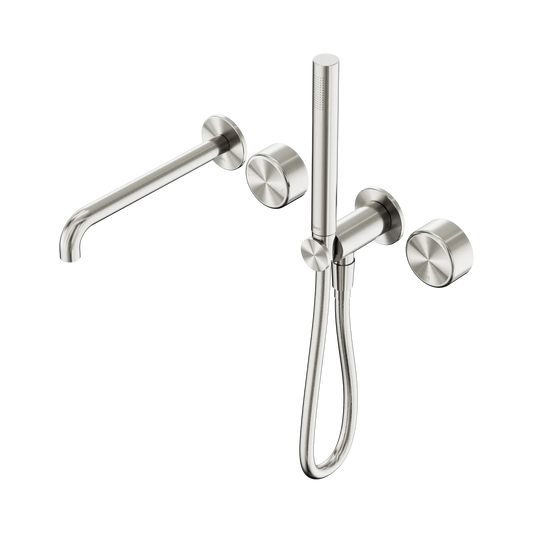 Serenity Progressive Shower System With Spout With Metal Handle And Slim Shower Brushed Nickel