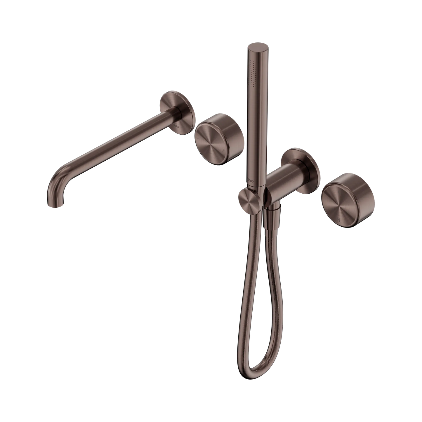 Serenity Progressive Shower System With Spout With Metal Handle And Slim Shower Brushed Bronze