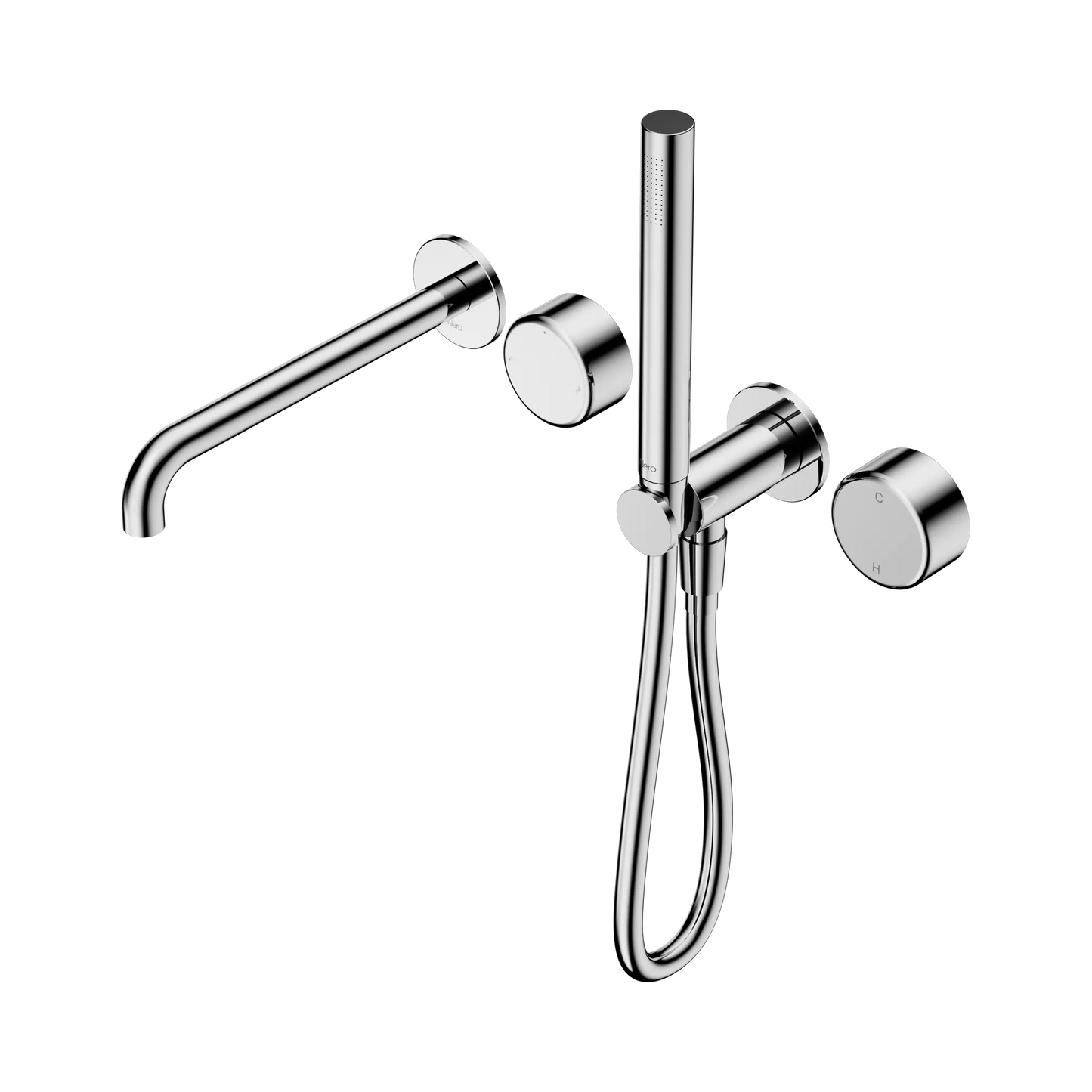 Serenity Progressive Shower System With Spout With Metal Handle And Slim Shower Chrome