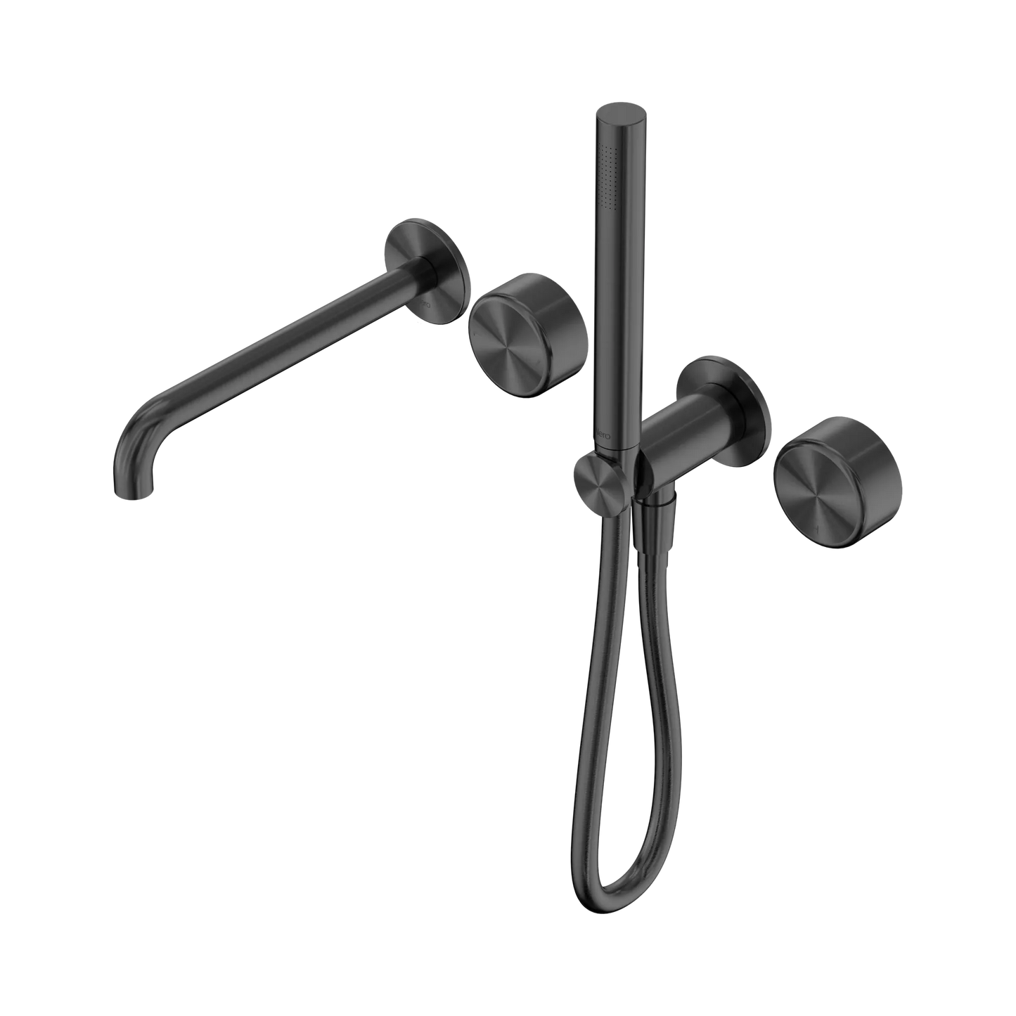 Serenity Progressive Shower System With Spout With Metal Handle And Slim Shower Gun Metal