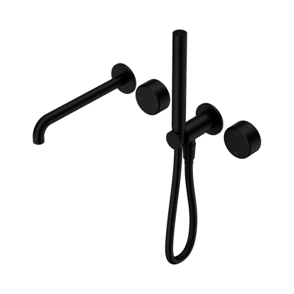 Serenity Progressive Shower System With Spout With Metal Handle And Slim Shower Matte Black