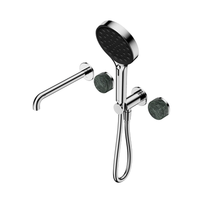 Serenity Progressive Shower System With Spout With Verde Alpi Handle And Serenity Hand Shower Chrome